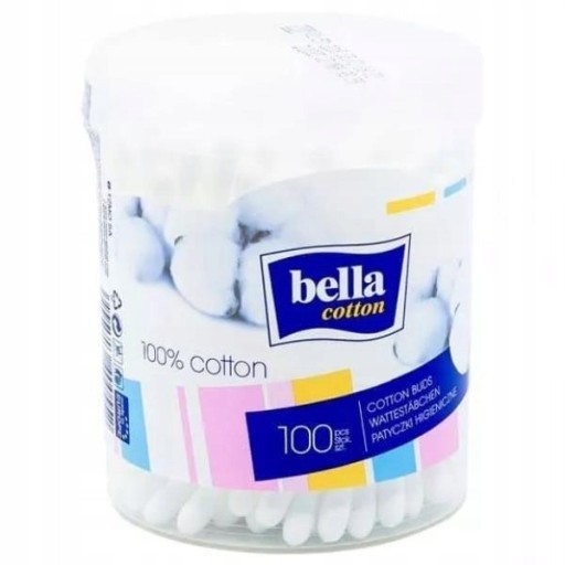 BELLA BAVLNENÉ TYČINKY 100KS okrúhla krabička