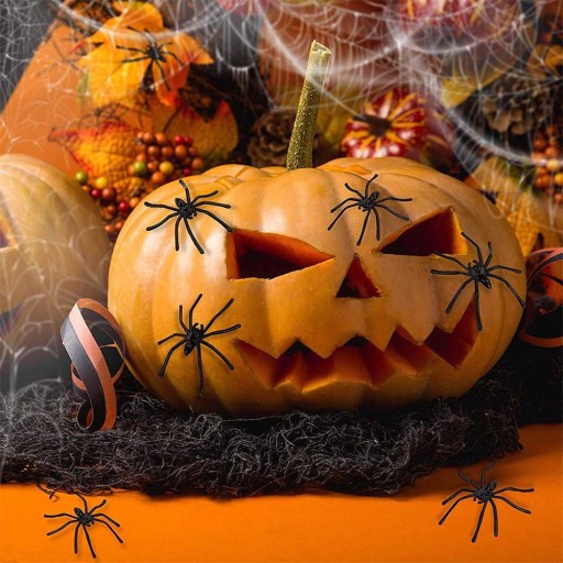 10x SPIDER HALLOWEENSKÉ DEKORATÍVNE PAVÚKY UMELÉ ČIERNA SCARY 3,4x3 CM