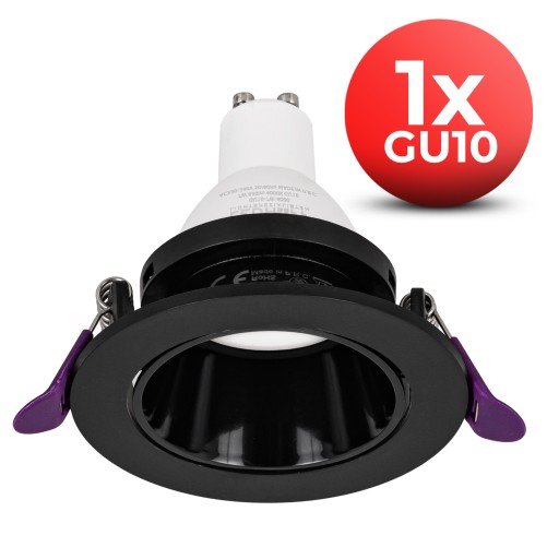Okrúhle LED halogénové stropné svietidlo GU10 Black Mesh SPOT MOVABLE x 4ks