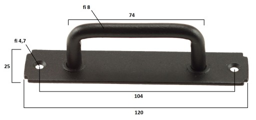 KĽÚČKA NA DVERE ANTÉNY, DEKORATÍVNA ČIERNA 120MM POĽSKO
