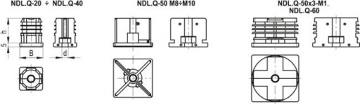 VLOŽKA ZÁSTRČKA PRE PROFILY 30X30X1,5-2 ZÁVIT M10