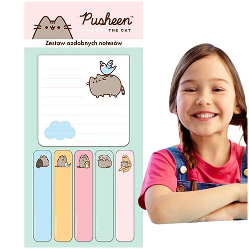 PUSHEEN SÚPRAVA LEPIACEJ POZNÁMKY OZNÁMKY DEKORATÍVNE INDEXOVACIE ZÁLOŽKY