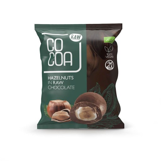 BIO lieskovce v raw tmavej čokoláde RAW VEGAN 70 g Kakao