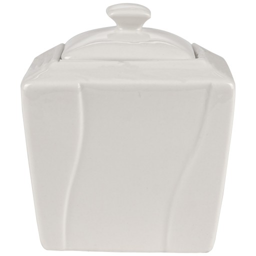 BIELA PORCELÁNOVÁ MISKA NA CUKOR S viečkom VIVA CUKOR