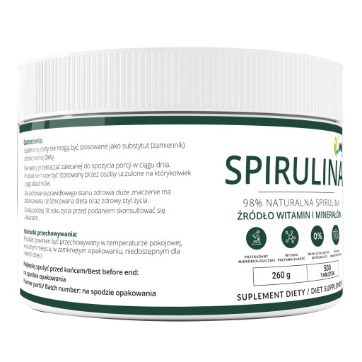 SPIRULINA ALGAE ANEMIA IMMUNITY tablety 500 kusov