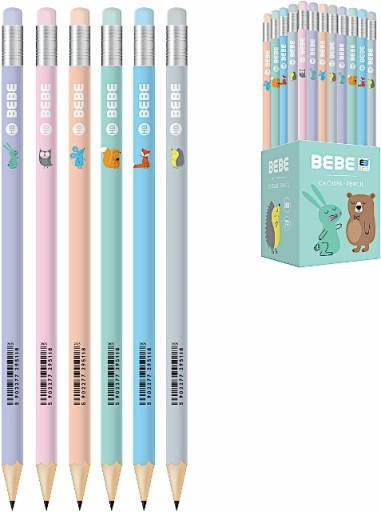 Ceruzka s gumou BB Kids pastel HB 295118