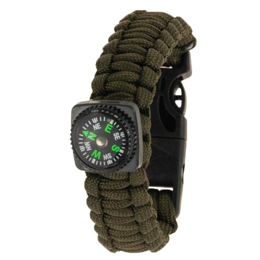 NÁRAMOK NA PREŽITIE 5 V 1 PÁSOVÝ KOMPAS FLINT ROPE BLADE LANO PARACORD