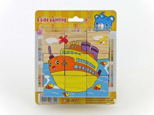 VZDELÁVACIE DREVENÉ BLOKY PUZZLE 6 V 1