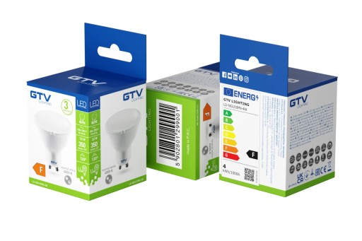 GTV LED žiarovka halogénového svetlometu Neutrálna biela GU10 3,5W=32W 4000K