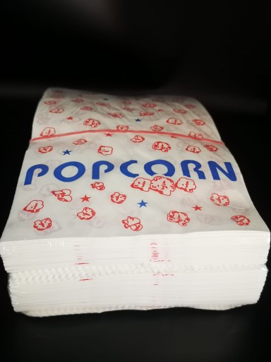 Veľká papierová taška s potlačou POPCORN, 200 ks.
