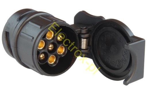 Redukčný adaptér adaptér ťažného zariadenia 13pin/7pin mosadz
