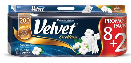 VELVET EXCELLENCE TOALETNÝ PAPIER 8KS BIELY ELEG
