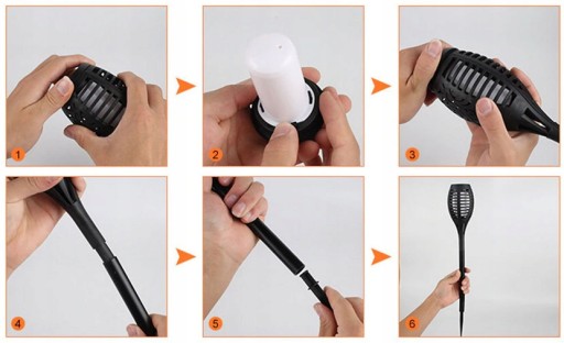 Záhradná lampa SOLAR TORCH flame 1700K M
