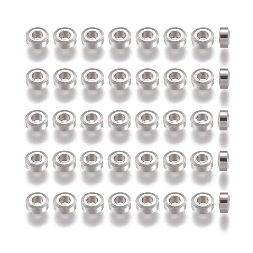 Dištančné korálky, nehrdzavejúca oceľ, ploché okrúhle, 4x2 mm, 40ks