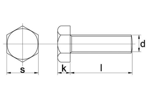 933850 Skrutka, plný závit, M8x50, trieda 8.8