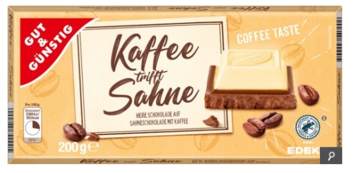 G&G Káva a smotanová čokoláda 200 g DE