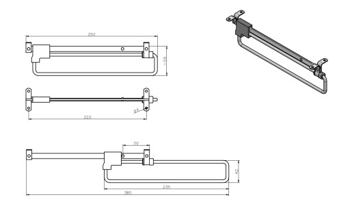 Výsuvný vešiak na šatníkovú skriňu FWM-001 250mm