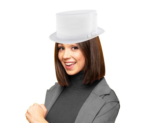 Biely hladký klobúčik na párty
