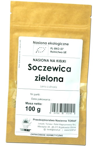 BIO Klíčky šošovice Bio semienka 100g EKO