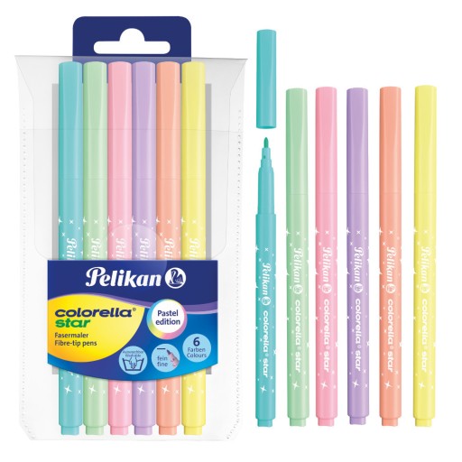 Pastelové fixky Colorella Star, 6ks PELIKAN