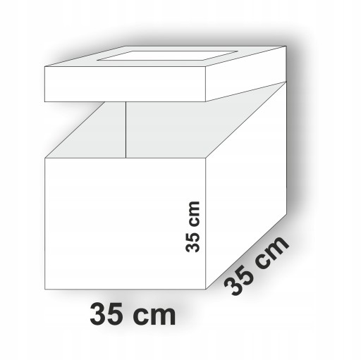 Box na tortu 35x35x35 s vysokým okienkom