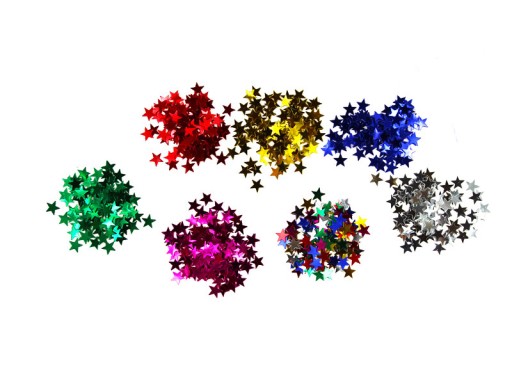 SEQUINS HOLOGRAPHIC STARS CONFEETTI 12 KS MIX