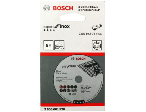 BOSCH 5 x KORUNDOVÝ KOTOUČ GWS 10,8-76 76mm/1,0mm
