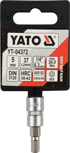 Imbusový kľúč na 1/4'' imbus 5 mm 37 mm YATO YT-04372