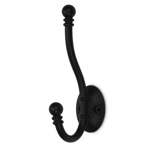 NÁSTENNÝ VEŠIAK NA OBLEČENIE HÁČIK, ČIERNA RETRO