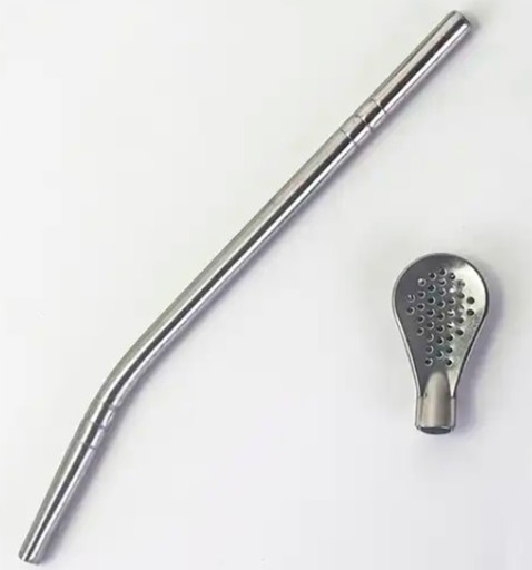 YERBA MATE BOMBILLA S ODNÍMATEĽNÝM FILTROM 180MM STRIEBORNÁ OCEL DA139