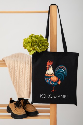 Nákupná taška Cotton Shopper s potlačou čiernej farby ako darček