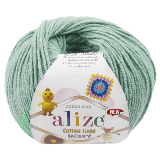 Bavlnená zlatá Hobby priadza - 15 Mint Alize 50gr