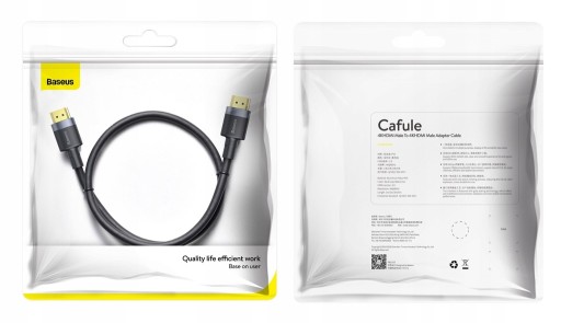 BASEUS KÁBEL HDMI na HDMI 2.0 4K 60Hz FULL HD ARC HDR 1m 100cm