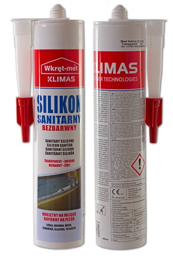 Vysokokvalitný bezfarebný sanitárny silikónový tmel Wkręt-met 310ml