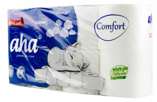 AHA Premium Extra jemný toaletný papier bez zápachu, 3 vrstvy, biely, 8 kotúčov