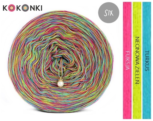 Priadza KOKONEK Six Classic S028 Melange, 3 farby