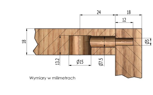 50x Excentrický nábytkový konektor + 18mm plochý kolík