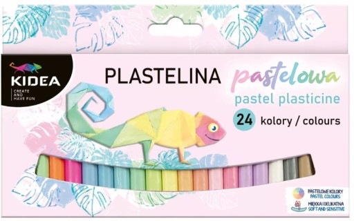 Školská plastelína 24 Intenzívne žiarivé PASTELOVÉ Farby Kidea