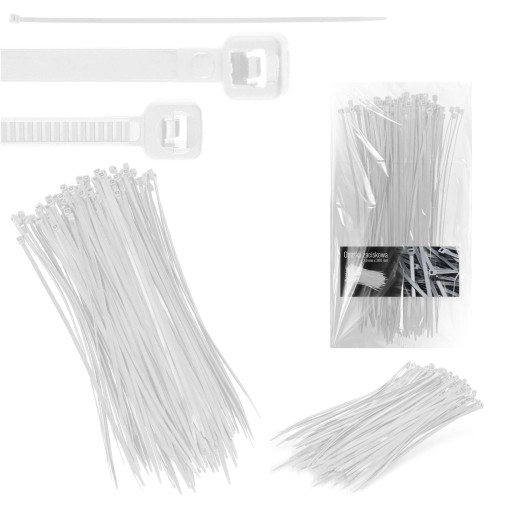 100x sťahovacie pásky Káblové pásky Zipsy 3,6 x 300 mm Silné UV sťahovacie pásky