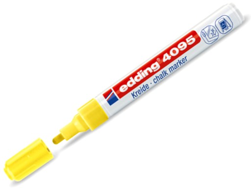 EDDING 4095 neónovo žltý umývateľný kriedový popisovač