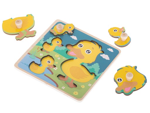 DREVENÝ SORTER PUZZLE KAČIČKA PUZZLE KAČKA