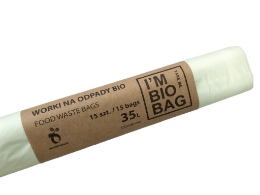 BIOLOGICKY ROZLOŽITEĽNÉ KOMPOSTOVATEĽNÉ EKO VRECKÁ NA ODPAD 35 L 15 ks
