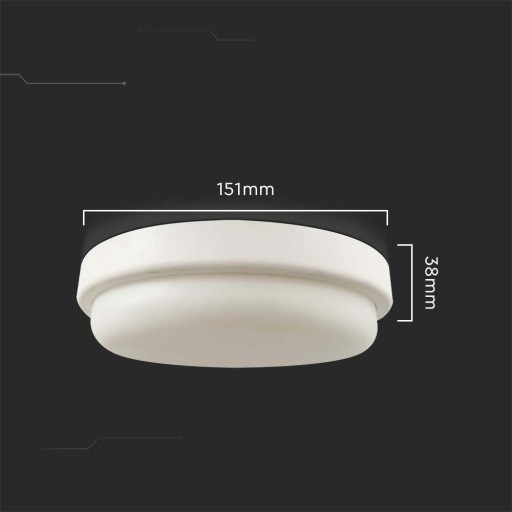 V-TAC stropné svietidlo 12W LED Okrúhle 151x38mm IP54 VT-8095 4000K 1160lm