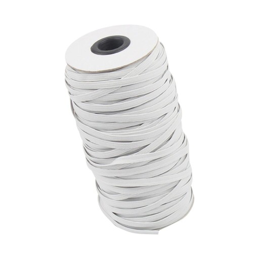 Gumička na masky, masky, 10 metrov Gumička, 5 mm, biela