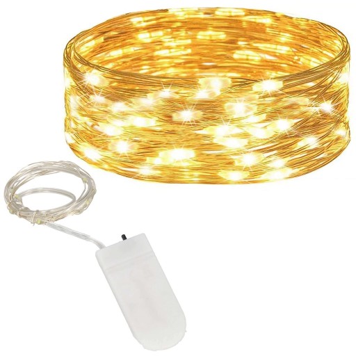 30LED DRÔTOVÉ SVETLO SVETLO VIANOČNÉHO STROMČEKA TEPLÉ BIELE MIKRO STRUNKY NA BATÉRIU