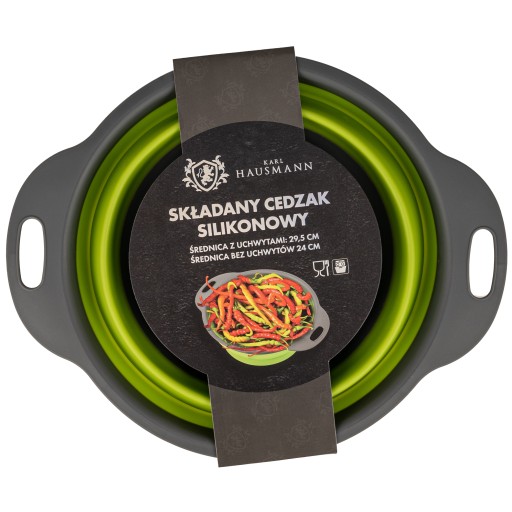 SILIKÓNOVÝ CIDNÍK SKLADACÍ KRUHÝ 29,5 CM SITOVÝ ODKAPÁVAČ