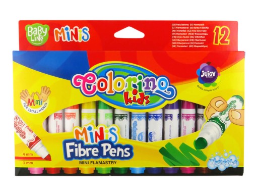 Colorino MINI umývateľné fixky 12 FAREB