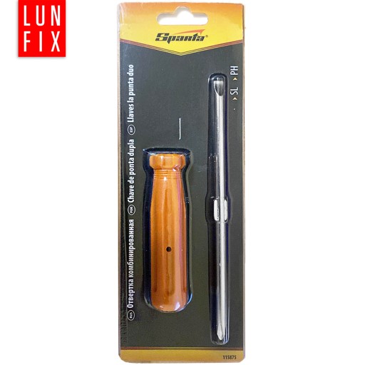Obojstranný plochý skrutkovač + Phillips SL6/PH2