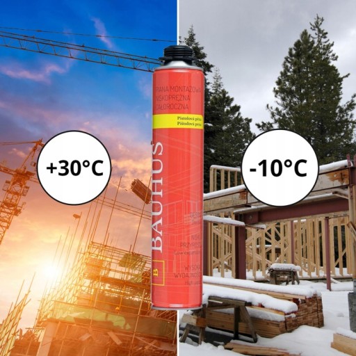 NÍZKOTLAKOVÁ PENA Pištoľová pena ALL SEASON Montáž Bauhus 750 ml