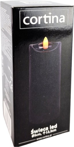 Imitácia sviečky, čierna, 12,5 cm, LED vložka do sviečky